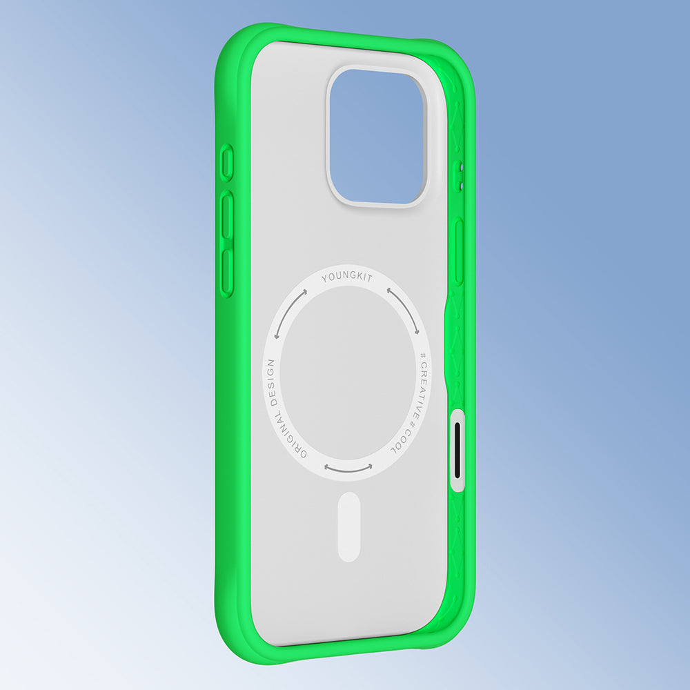 Apple iPhone 16 Pro Max Kılıf M-safe Şarj Özellikli Youngkit Macaroon Serisi Kapak Kırmızı