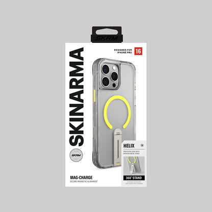 Apple iPhone 16 Pro Max Kılıf M-safe Şarj Özellikli 360 Derece Dönebilen Standlı Skinarma Helix Kapak Titanyum