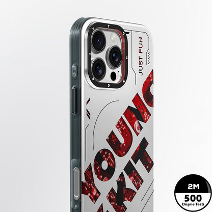 Apple iPhone 16 Pro Max Kılıf M-safe Şarj Özellikli Airbagli Çift Katmanlı Youngkit Future Serisi Kapak Mavi