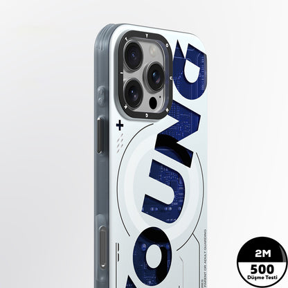 Apple iPhone 16 Pro Max Kılıf M-safe Şarj Özellikli Airbagli Çift Katmanlı Youngkit Future Serisi Kapak Kırmızı