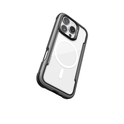 Apple iPhone 16 Pro Max Kılıf M-safe Şarj Özellikli Airbagli Raptic Shield Serisi Şeffaf Arka Yüzey Kapak Kahverengi