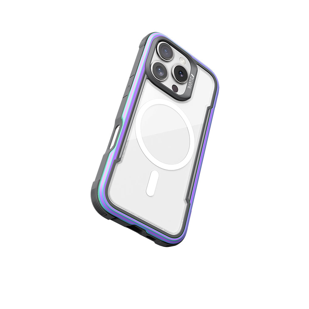 Apple iPhone 16 Pro Max Kılıf M-safe Şarj Özellikli Airbagli Raptic Shield Serisi Şeffaf Arka Yüzey Kapak Colorful