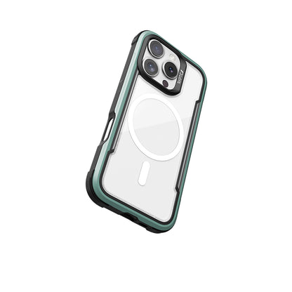 Apple iPhone 16 Pro Max Kılıf M-safe Şarj Özellikli Airbagli Raptic Shield Serisi Şeffaf Arka Yüzey Kapak Kahverengi