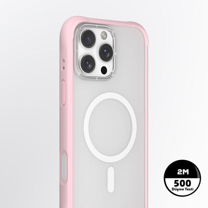 Apple iPhone 16 Pro Max Kılıf M-safe Şarj Özellikli Airbagli Youngkit Dynamic 2 Serisi Kapak Beyaz