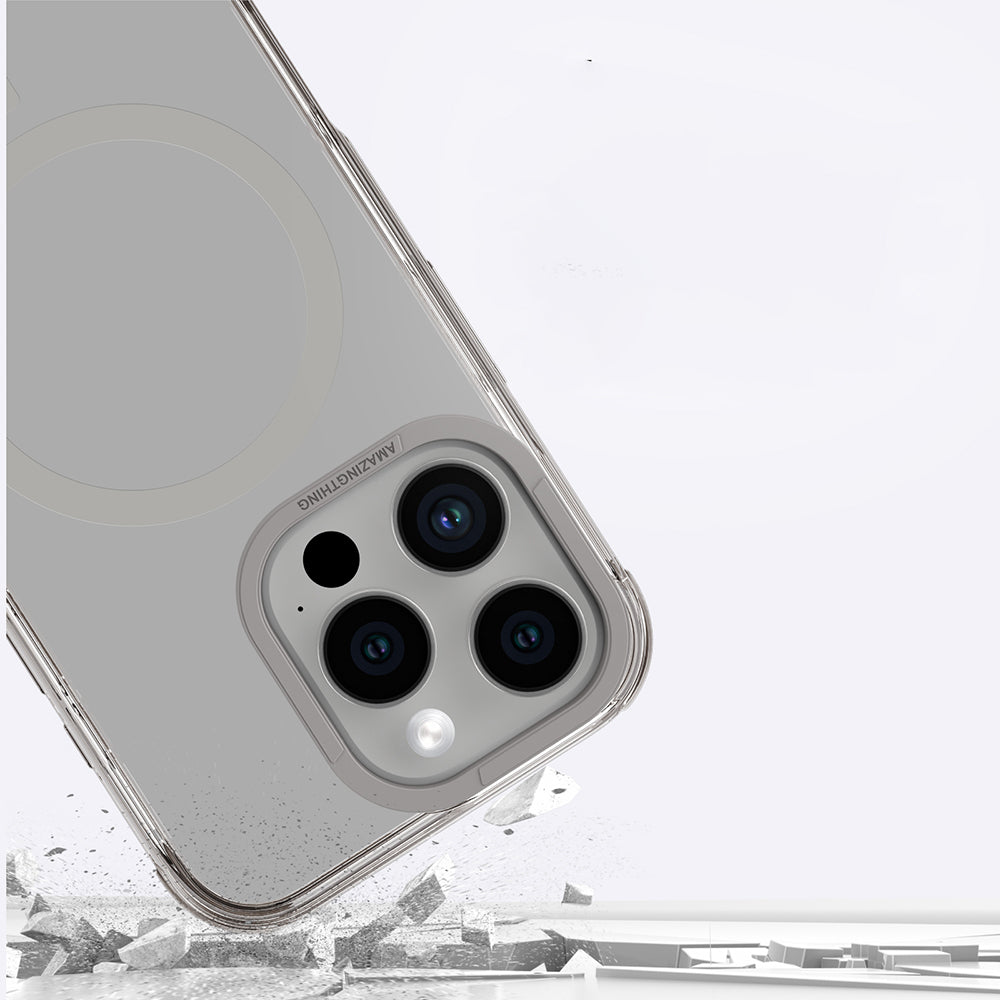 Apple iPhone 16 Pro Max Kılıf M-safe Şarj Özellikli Amazingthing Omni Serisi Kapak Gri