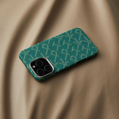 Apple iPhone 16 Pro Max Kılıf M-safe Şarj Özellikli Aramid Fiber Pitaka Tactile Woven Monogram Serisi Kapak Yeşil