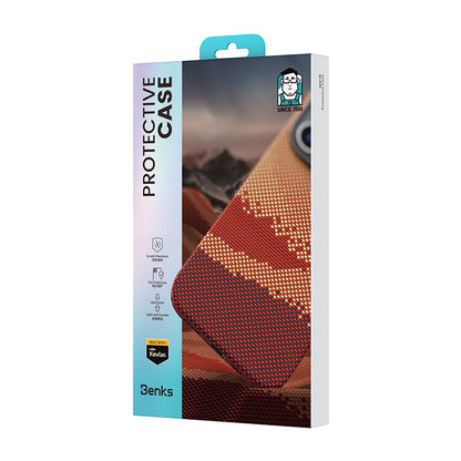 Apple iPhone 16 Pro Max Kılıf M-safe Şarj Özellikli Benks GoldenTide ArmorAir 600D Kevlar Kapak Gold