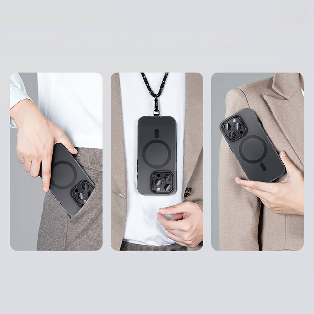 Apple iPhone 16 Pro Max Kılıf M-safe Şarj Özellikli Benks Lucid Armor Kapak Siyah