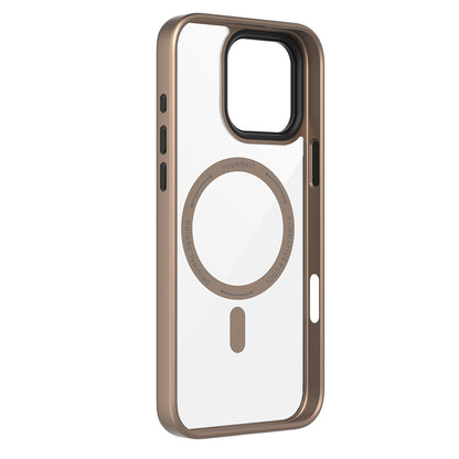 Apple iPhone 16 Pro Max Kılıf M-safe Şarj Özellikli Cam Arka Yüzey TPU Youngkit Gemstone Serisi Kapak Siyah