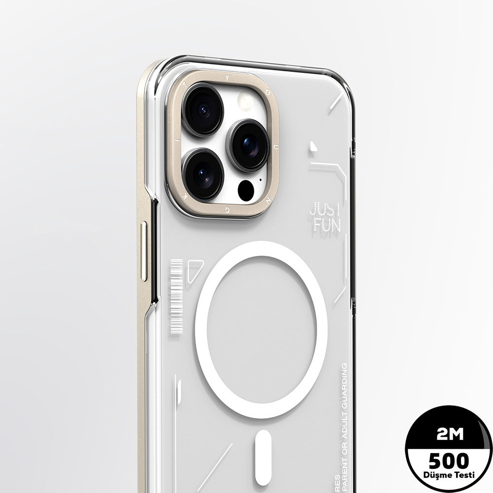 Apple iPhone 16 Pro Max Kılıf M-safe Şarj Özellikli Çıkarılabilir Arka Yüzeyli Youngkit Mecha Kapak Siyah