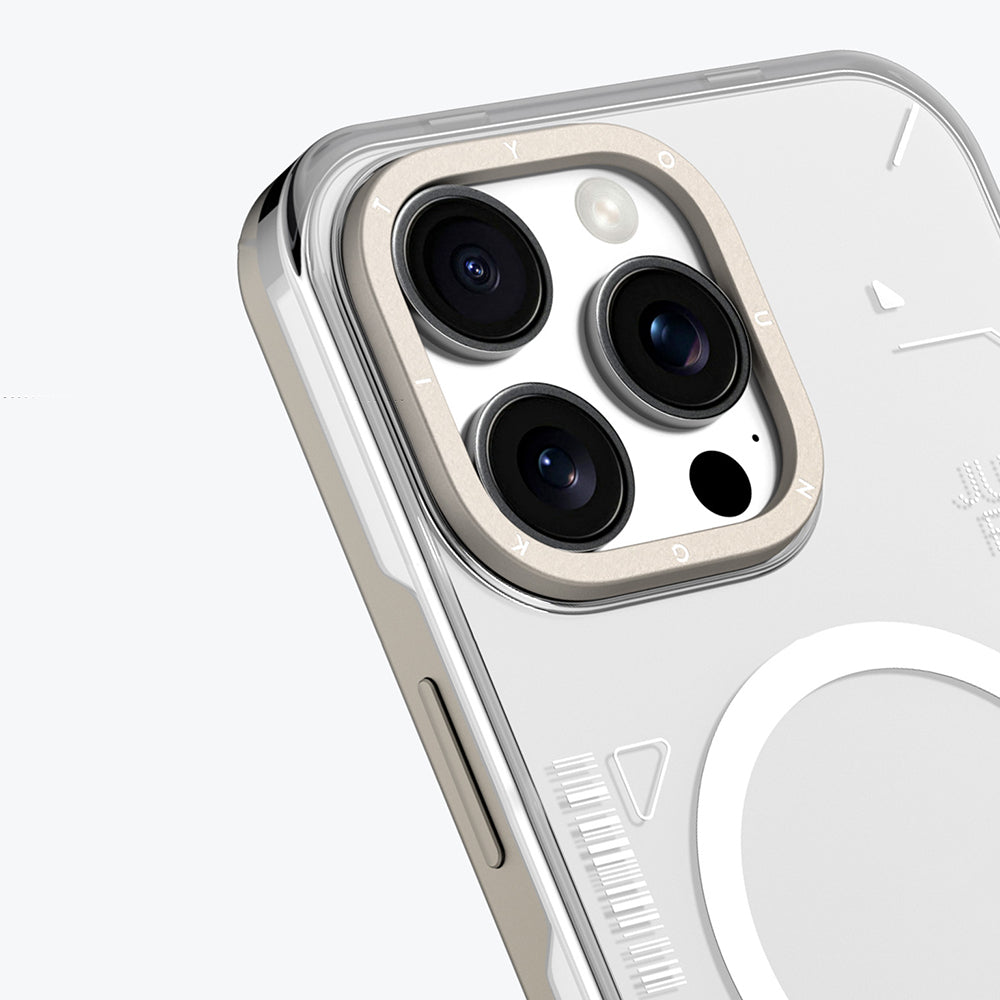 Apple iPhone 16 Pro Max Kılıf M-safe Şarj Özellikli Çıkarılabilir Arka Yüzeyli Youngkit Mecha Kapak Gold