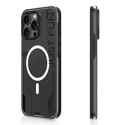 Apple iPhone 16 Pro Max Kılıf M-safe Şarj Özellikli Çıkarılabilir Arka Yüzeyli Youngkit Mecha Kapak Siyah