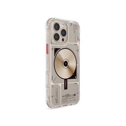 Apple iPhone 16 Pro Max Kılıf M-safe Şarj Özellikli Disk Desenli Airbag Tasarımlı Skinarma Nova Kapak Gold
