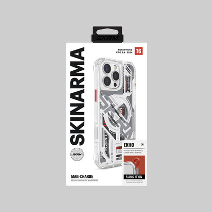 Apple iPhone 16 Pro Max Kılıf M-safe Şarj Özellikli Katmanlı Makine Temalı SkinArma Ekho Kapak Siyah