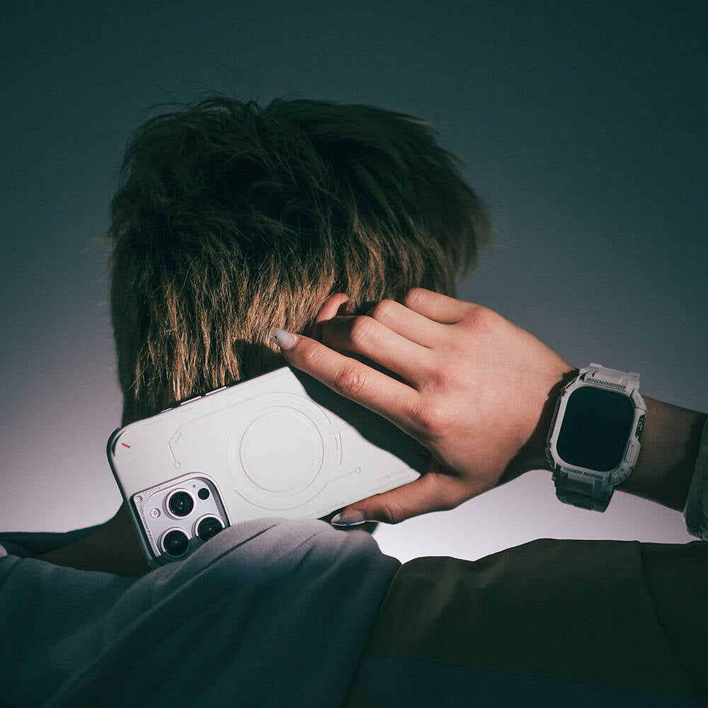 Apple iPhone 16 Pro Max Kılıf M-safe Şarj Özellikli Metal Kamera Çerçeveli Skinarma Mecha Serisi Kapak Mavi