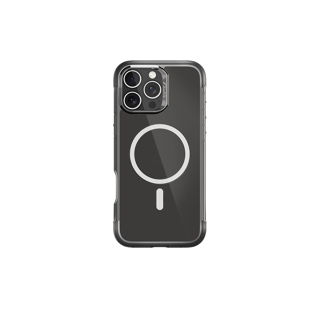 Apple iPhone 16 Pro Max Kılıf M-safe Şarj Özellikli Raptic Air Serisi Airbag Tasarımlı Metal Köşelikli Şeffaf Kapak Gümüş