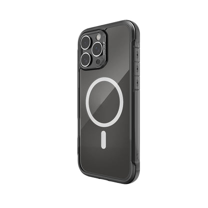 Apple iPhone 16 Pro Max Kılıf M-safe Şarj Özellikli Raptic Air Serisi Airbag Tasarımlı Metal Köşelikli Şeffaf Kapak Gümüş