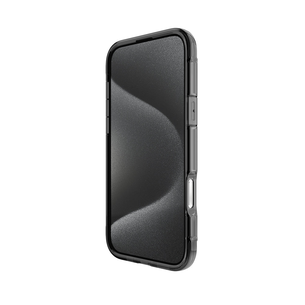 Apple iPhone 16 Pro Max Kılıf M-safe Şarj Özellikli Raptic Air Serisi Airbag Tasarımlı Metal Köşelikli Şeffaf Kapak Siyah