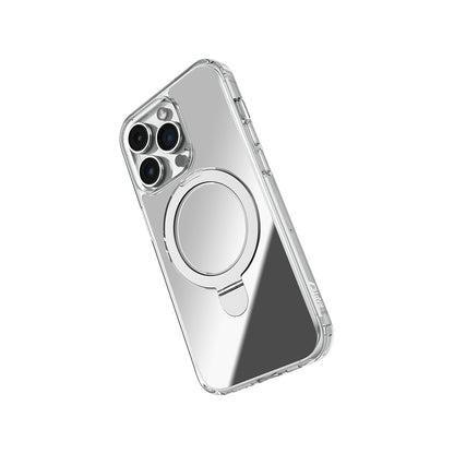 Apple iPhone 16 Pro Max Kılıf M-safe Şarj Özellikli Raptic Air Stand Serisi Aynalı Arka Yüzey Standlı Kapak Gri