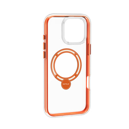 Apple iPhone 16 Pro Max Kılıf M-safe Şarj Özellikli Raptic AirJoy Serisi 360 Derece Dönebilen Standlı Kapak Turuncu