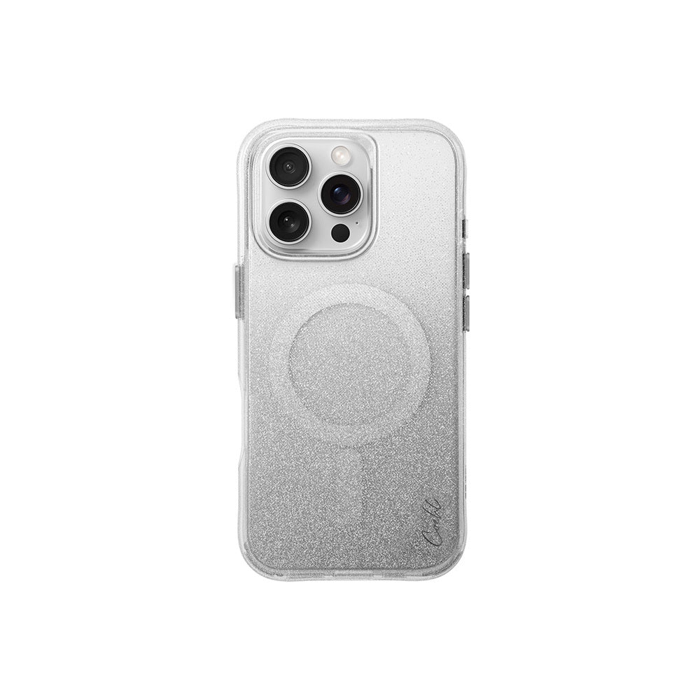 Apple iPhone 16 Pro Max Kılıf M-safe Şarj Özellikli Simli Arka Yüzey Askı Aparatlı Coehl Lumino Kapak