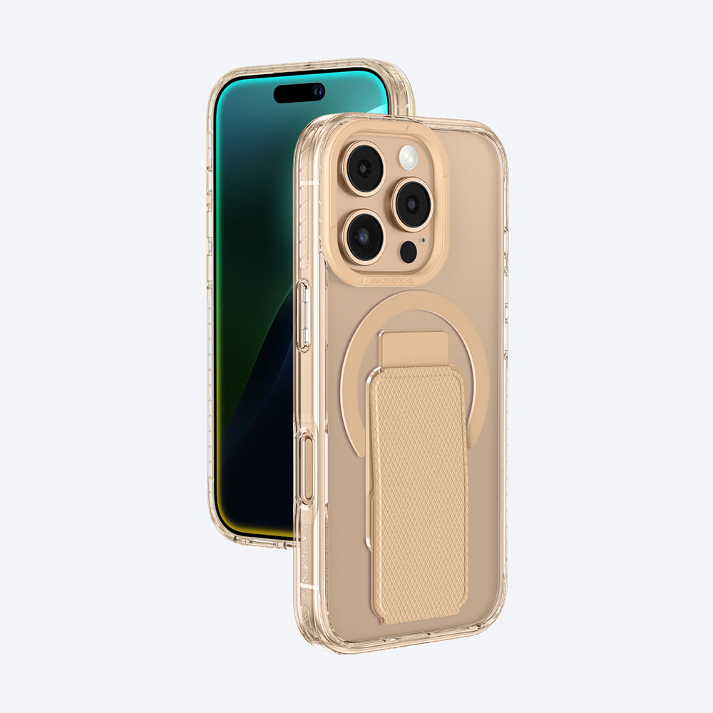 Apple iPhone 16 Pro Max Kılıf M-safe Şarj Özellikli Standlı Amazingthing Titan Pro Plus Kapak Siyah