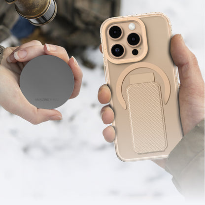 Apple iPhone 16 Pro Max Kılıf M-safe Şarj Özellikli Standlı Amazingthing Titan Pro Plus Kapak Siyah