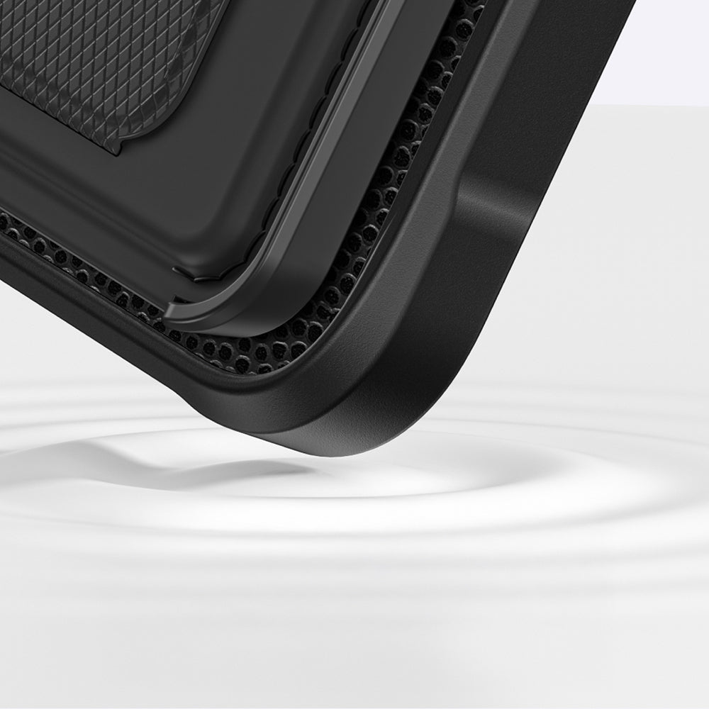 Apple iPhone 16 Pro Max Kılıf M-safe Şarj Özellikli Standlı Kartlıklı Set Amazingthing Glamour Luxe Serisi Kapak Siyah