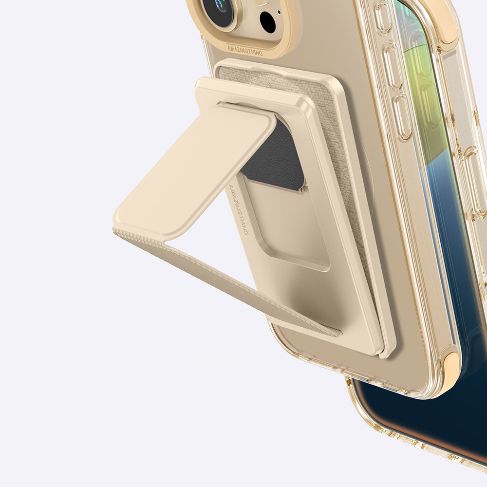 Apple iPhone 16 Pro Max Kılıf M-safe Şarj Özellikli Standlı Set Amazingthing Omni Adventure Serisi Kapak Gri