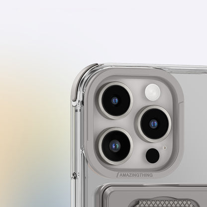 Apple iPhone 16 Pro Max Kılıf M-safe Şarj Özellikli Standlı Set Amazingthing Omni Adventure Serisi Kapak Rose Gold