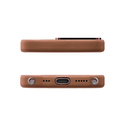 Apple iPhone 16 Pro Max Kılıf M-safe Şarj Özellikli Standlı Suni Deri Tasarımlı Pynana Dancing Circle Serisi Kapak Lila