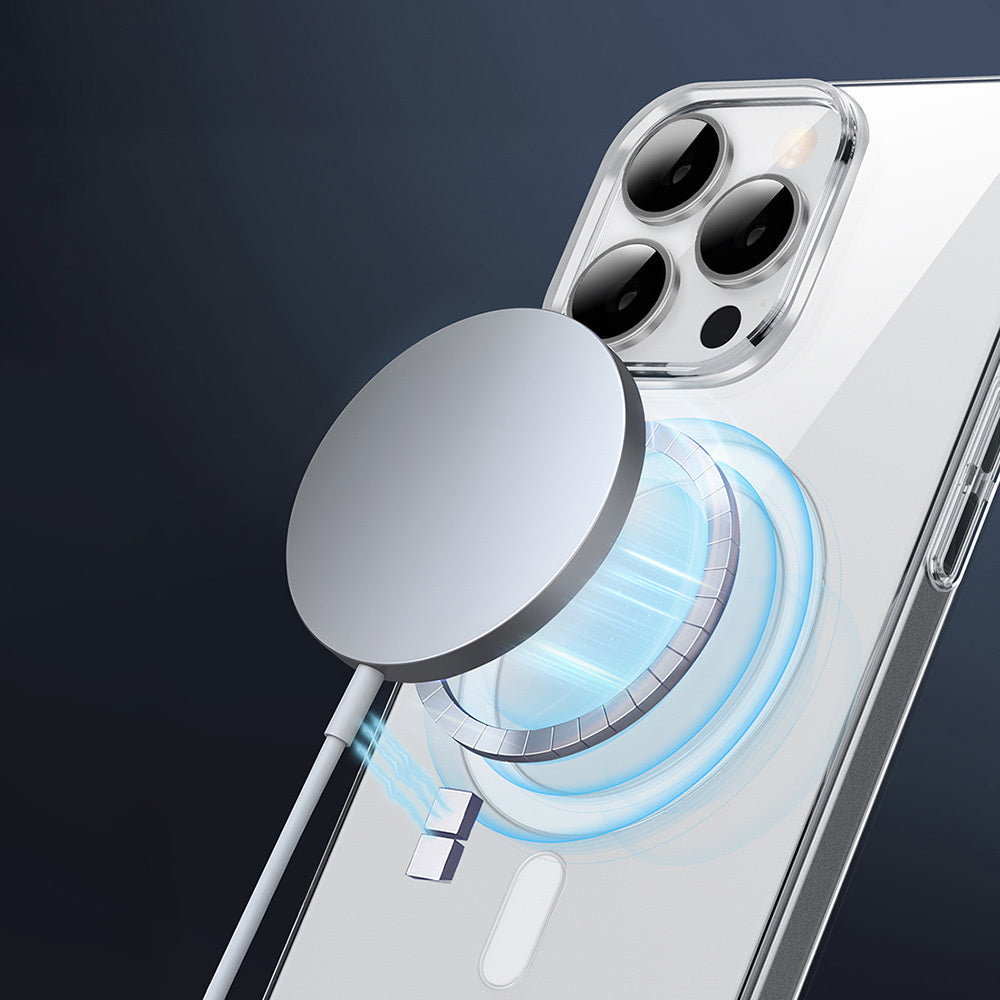 Apple iPhone 16 Pro Max Kılıf M-safe Şarj Özellikli Wiwu YXK-207 Invisible Pro Sert PC Kapak Şeffaf