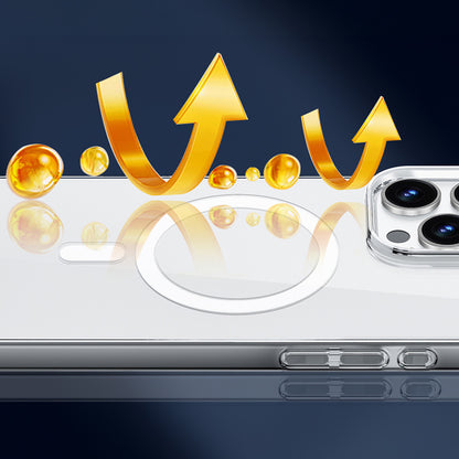 Apple iPhone 16 Pro Max Kılıf M-safe Şarj Özellikli Wiwu YXK-207 Invisible Pro Sert PC Kapak Şeffaf