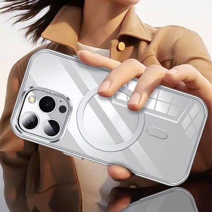 Apple iPhone 16 Pro Max Kılıf M-safe Şarj Özellikli Wlons Standlı Efsane Kapak Titanyum-Gold