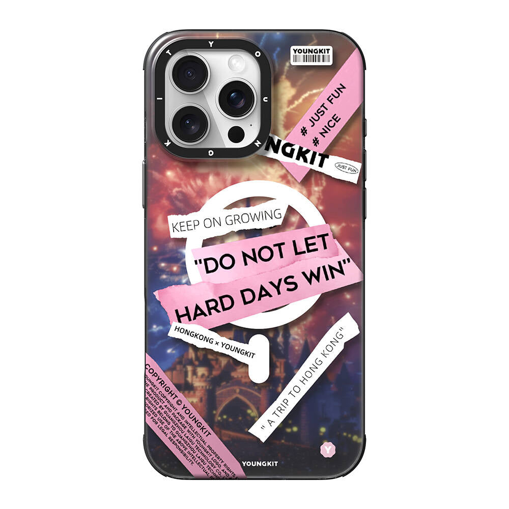 Apple iPhone 16 Pro Max Kılıf M-safe Şarj Özellikli Youngkit A-City Serisi Kapak Pembe