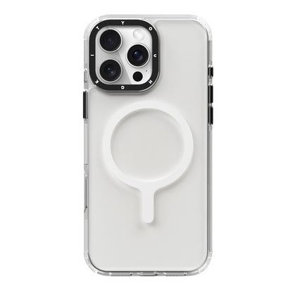 Apple iPhone 16 Pro Max Kılıf M-safe Şarj Özellikli YoungKit Crystal Color Serisi Kapak Sarı