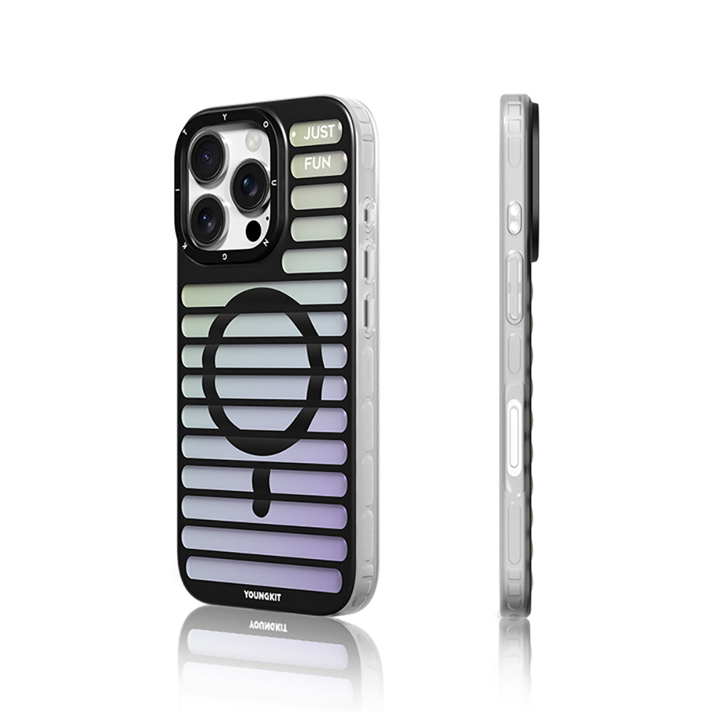 Apple iPhone 16 Pro Max Kılıf M-safe Şarj Özellikli Youngkit Geek Serisi Kapak Beyaz