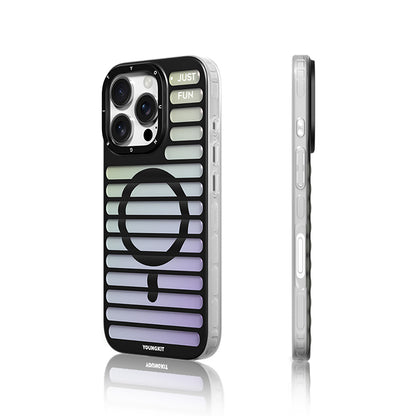 Apple iPhone 16 Pro Max Kılıf M-safe Şarj Özellikli Youngkit Geek Serisi Kapak Beyaz