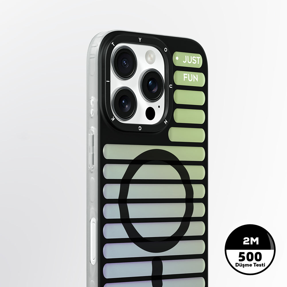 Apple iPhone 16 Pro Max Kılıf M-safe Şarj Özellikli Youngkit Geek Serisi Kapak Siyah