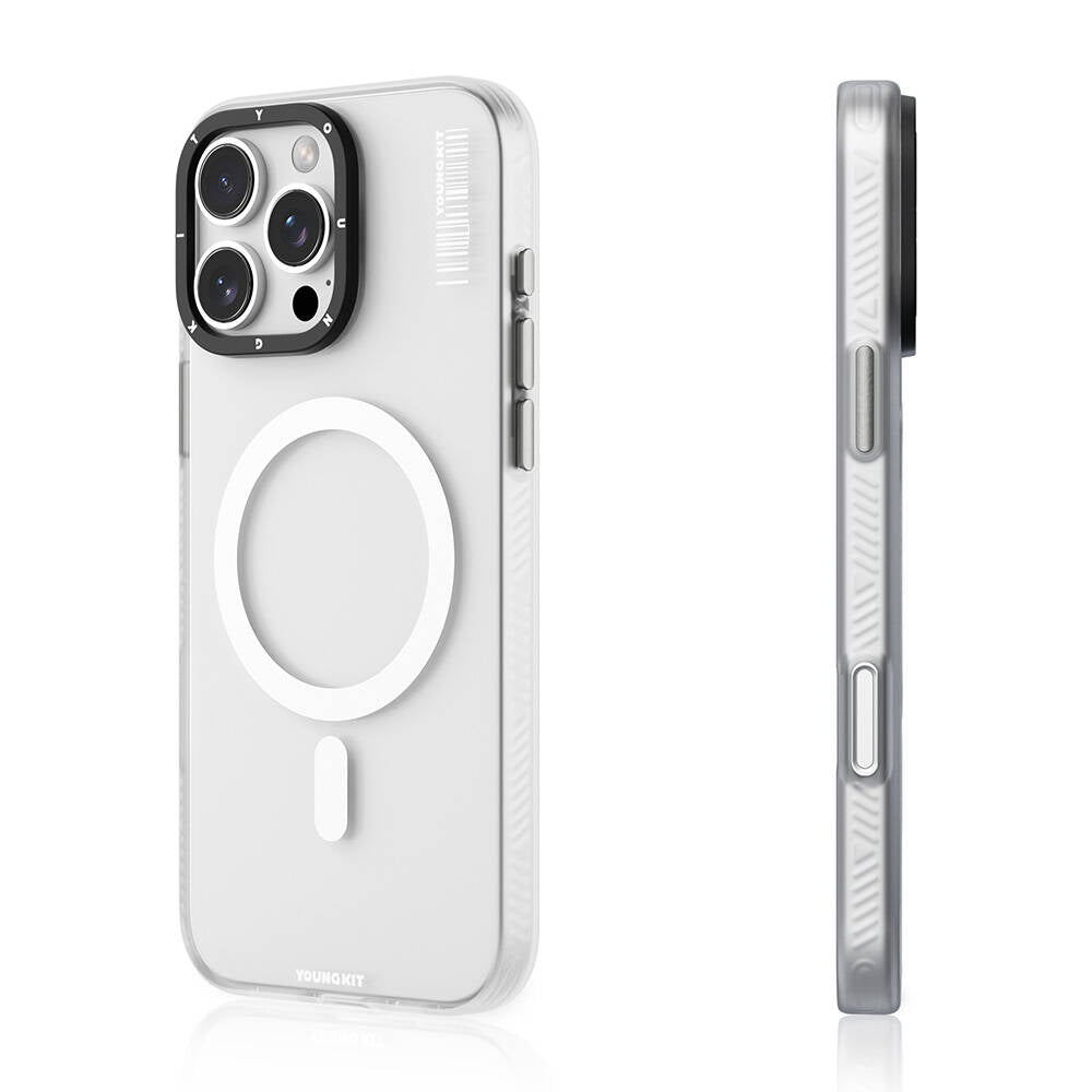 Apple iPhone 16 Pro Max Kılıf M-safe Şarj Özellikli Youngkit Hidden Sand Serisi Kapak Siyah