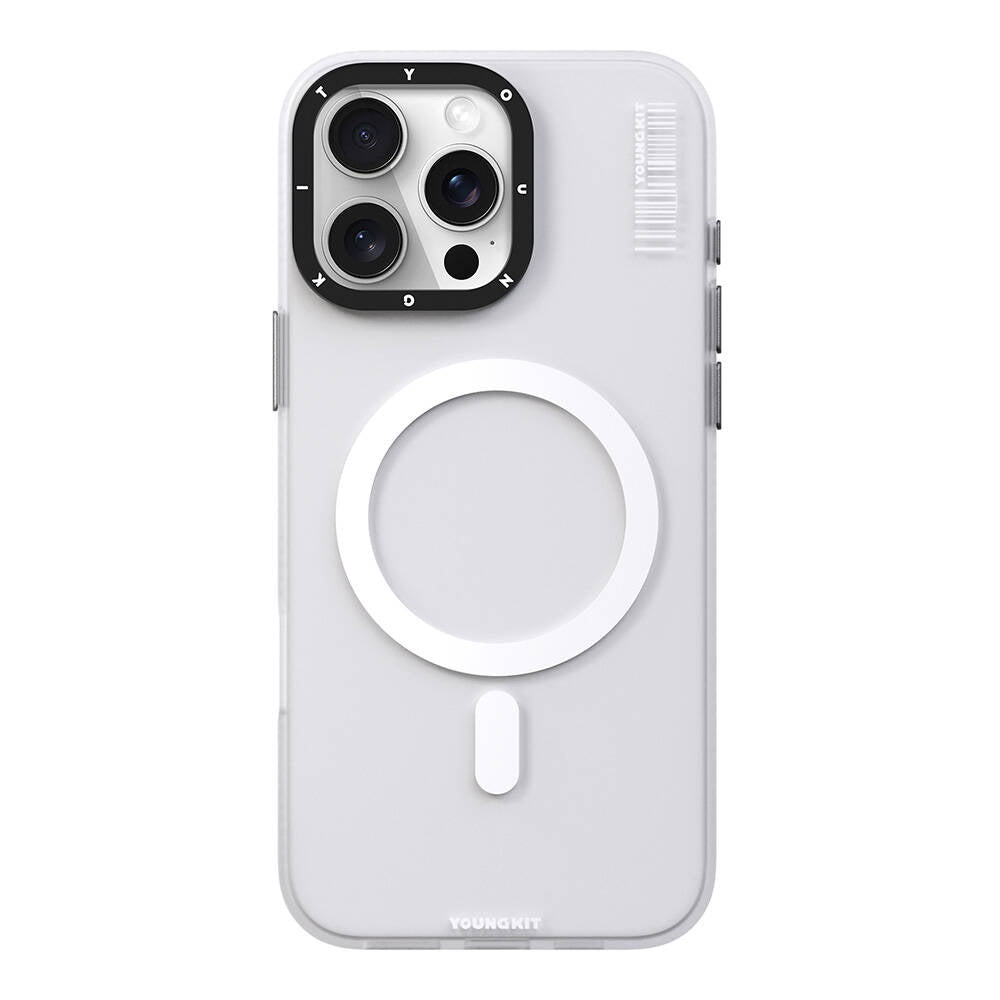 Apple iPhone 16 Pro Max Kılıf M-safe Şarj Özellikli Youngkit Hidden Sand Serisi Kapak Siyah