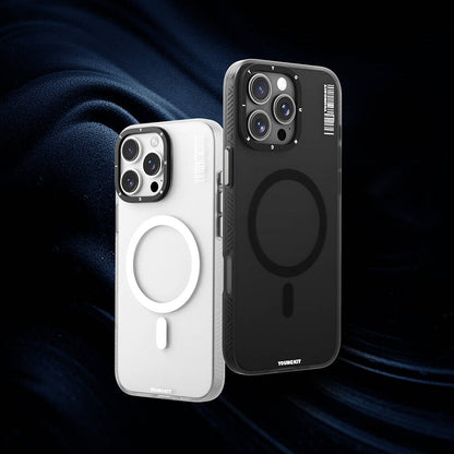 Apple iPhone 16 Pro Max Kılıf M-safe Şarj Özellikli Youngkit Hidden Sand Serisi Kapak Siyah