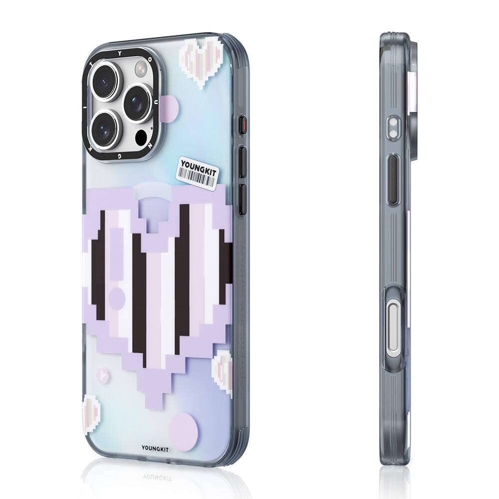 Apple iPhone 16 Pro Max Kılıf M-safe Şarj Özellikli Youngkit Love Serisi Kapak Mor