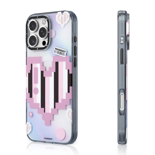 Apple iPhone 16 Pro Max Kılıf M-safe Şarj Özellikli Youngkit Love Serisi Kapak Pembe