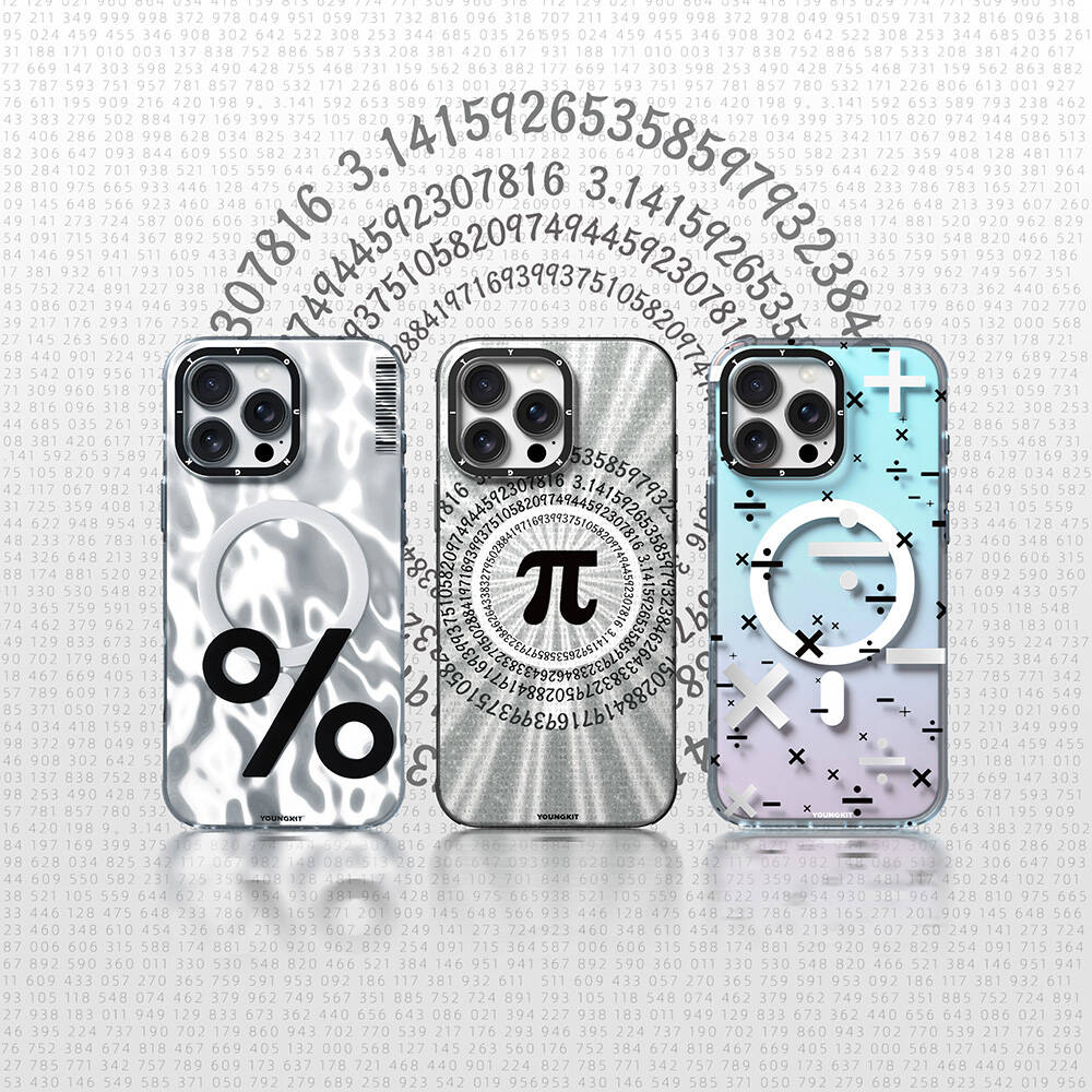 Apple iPhone 16 Pro Max Kılıf M-safe Şarj Özellikli Youngkit Mathematical Serisi Kapak Colorful