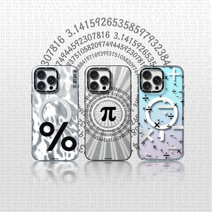 Apple iPhone 16 Pro Max Kılıf M-safe Şarj Özellikli Youngkit Mathematical Serisi Kapak Gri