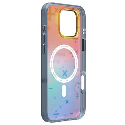 Apple iPhone 16 Pro Max Kılıf M-safe Şarj Özellikli Youngkit Mathematical Serisi Kapak Gümüş