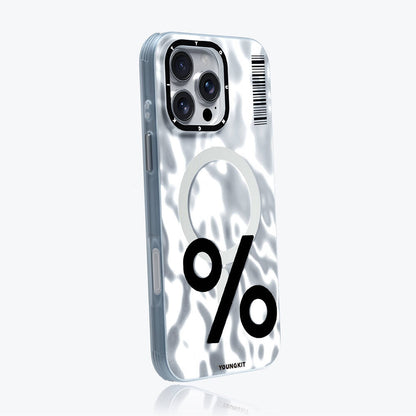 Apple iPhone 16 Pro Max Kılıf M-safe Şarj Özellikli Youngkit Mathematical Serisi Kapak Gri