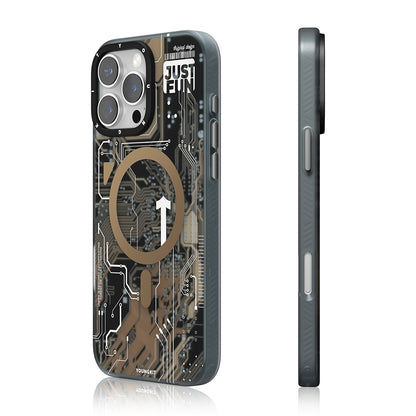 Apple iPhone 16 Pro Max Kılıf M-safe Şarj Özellikli Youngkit Technology Serisi Kapak Mavi