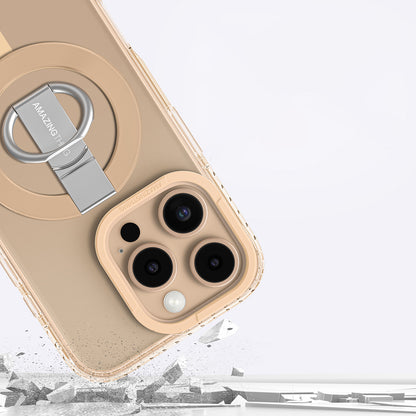 Apple iPhone 16 Pro Max Kılıf M-safe Şarj Özellikli Yüzük Standlı Amazingthing Titan Pro Serisi Kapak Rose Gold